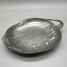 Antique Kayserzinn 4597 Art Nouveau Pewter Leaf Bowl Jugendstil Germany picture