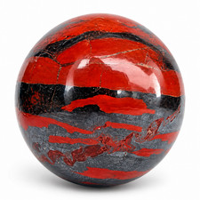 Natural Mary Ellen Jasper Stromatolite Fossil Red Sphere 230g 48mm Crystal picture