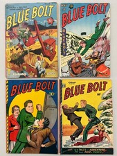 Blue Bolt lot of 4 Mid grade 1940's comics Novelty Press (1331) picture