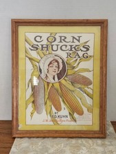 Framed CORN SHUCKS RAG Music Sheet-1908-Piano Solo-KUHN-JENKINS/St. Joseph Mo. picture