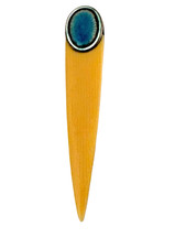 Vintage Celluloid Small Letter Opener with Silver Guilloche Enamel Art Deco picture