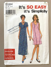 1990's Simplicity Misses' Knit Dress Pattern 8584 Size 8-18 UNCUT picture
