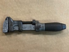 Antique Girard Wrench Co Wooden Handle 6 1/2” Adjustable Monkey Wrench picture