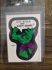 1975 Topps Marvel Comic Book Heros Sticker card Hulk #1 excellent condition picture