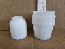 2 Vintge Milk Glass Cosmetic Bottles No Lids Ingrams Milk Weed Cream  picture