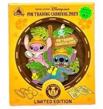 Disney Hong Kong HKDL Pin Trading Carnival Series Pin 2025 Stitch & Angel LE 600 picture