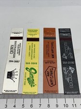 4 Vintage Midget Matchbook Covers Crown Jimmie’s Tahitian Inn Selenas gmg picture