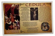 CEDULA DE SAN IGNACIO DE LOYOLA. ST IGNATIUS OF LOYOLA EVIL PROTECTION LAMINATED picture