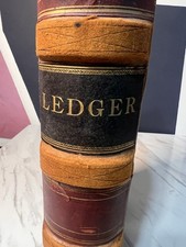 Antique 1893-94 Railroad Freight Ledger Pontiac MI Leather Bound Account Book picture