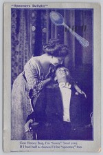 Spooners Delight Romantic Couple Divided Back Postcard picture