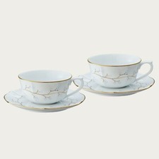Noritake white bell Cup and Saucer Pair set 240ml Tea Supply Tableware / Japan picture