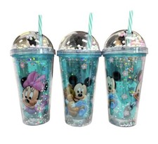 1xMinnie &Mickey Mouse light up tumbler+Lid &straw.  US Shipper picture