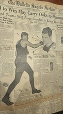 Vtg 1926 San Francisco Sports Full Page News Paper Jack Dempsey Autographed picture
