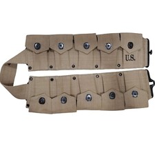 Army U.S. M1923 Springfield Pattern Canvas Ten Pocket Bandolier for Jawa Costume picture