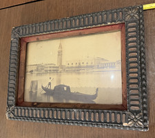 Antique Photograph Venice Italy San Marco Gondola Frame Carlo Ponti ? 1870s picture