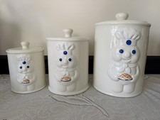 Pillsbury Doughboy 3 Piece Canister Set in original Box 1999 NEW SEE DESCRIPTION picture