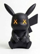 Pikachu Seated Custom X-Eye 3D Printed Black Pokémon Figure picture