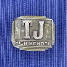 1930s Art Deco Thomas Jefferson High School Virginia Cadet Corps Belt Buckle HS picture