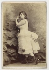 Victorian Burlesque Dancer 1880 Antique Cabinet Photo Plump Thick Chunky Woman picture