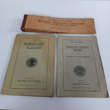 Lot of 3 Antique Illinois School District Orders, Law & Sanitation Booklets picture