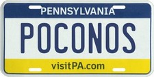 Poconos Pennsylvania Aluminum PA License Plate  picture