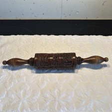 Springerle Cookie Rolling Pin by House On The Hill Folk Art Pattern 13” EUC picture