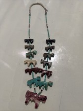 Native American Zuni Quandelacy Horse Fetish Necklace picture