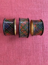 Tartanware Napkin Rings, set of 3, 1880's picture