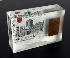 Lucite York Minster Fire English Oak Salvage Roof Piece 1984 Dean & Chapter picture