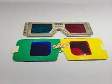 Vintage Skittles 3D Glasses Lot Of 2 Cardboard Promo Candy Multi-color picture