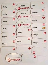 Lot of 22 Target Employee Name Tag Badges Bullseye Blank Oval Retail Store picture