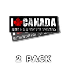 I love Canada Stickers Anti Trump United in Our Fight for Democracy decal 2 PACK picture