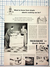 Vintage 1940s Frigidaire Electric Range Magazine Ad General Motors Appliance picture