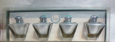 Vintage Irice Swirl Sparkling Crystal Chrome Salt & Pepper Shakers 1950s 2 Sets picture