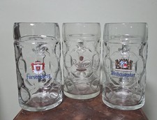 3 Radeberger Furstenberg Weihenstephan Germany Beer Glasses Mugs 1L Oktoberfest  picture