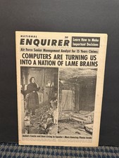 1972 Jan 23rd  National Enquirer Newspaper, Computers/Nation Lame Brains (VRN10J picture
