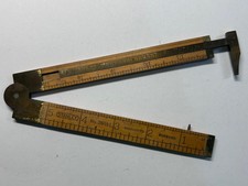 Vintage Stanley Boxwood & Brass Caliper Rule No. 36 1/2L picture