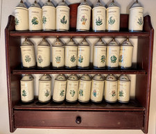 1992 Vintage COMPLETE  Lenox Spice Garden Spice Jars Porcelain Set 24 With Rack picture