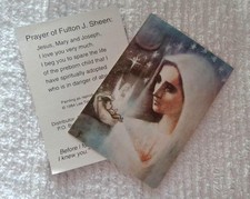 Holy Card Mary, Save Child from being Aborted, Fulton Sheen Prayer New 1984 Card picture