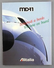 ALITALIA MD-11 VINTAGE AIRLINE BROCHURE SEAT MAP MCDONNELL DOUGLAS ITALY picture