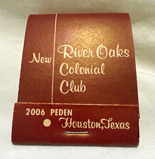 Vintage New River Oaks Colonial Club Matchbook 2006 Peden Houston TX Pre-Marfrel picture
