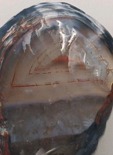 Brazilian Agate WaterLines +  Triangular Red Bands Polished  Specimen A+  picture