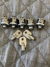 5 ACE Tubular Cam Locks Keyed Alike + 3 Matching Keys Vending Gumball Arcade picture
