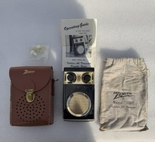 ZENITH ROYAL 500 RADIO WITH CASE, EARPHONE, CLOTH BAG AND MANUAL.  RE-CAPPED. picture