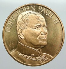 1976 USA ITALY POPE John Paul II Christian VINTAGE Medal Vatican & Cross i91882 picture