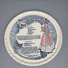 Vintage 1983 Royal China Co Miss Marys Red Velvet Cake Recipe Pie Plate 11 Inch picture