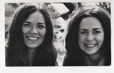 Two Beautiful Sisters Women Fall River MA 1950s RPPC Postcard picture