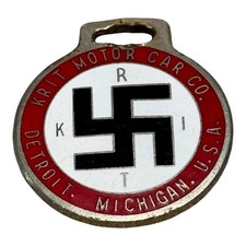 Vintage Krit Motor Car Co Swastika Emblem Badge Detroit Michigan USA Auto Logo picture