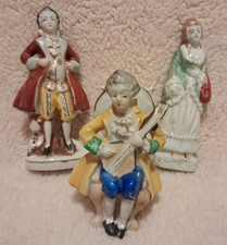 Made in Occupied Japan 3pc Hand Painted Porcelain French Colonial Figurines picture