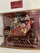 Rare Mikasa Celebrations ORNAMENT ,Whimsical Christmas Colored Sled ,orig Box. picture